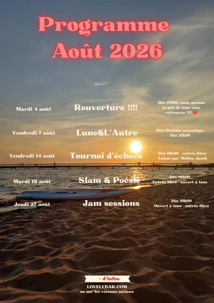 Programmation LOVE aout 2026